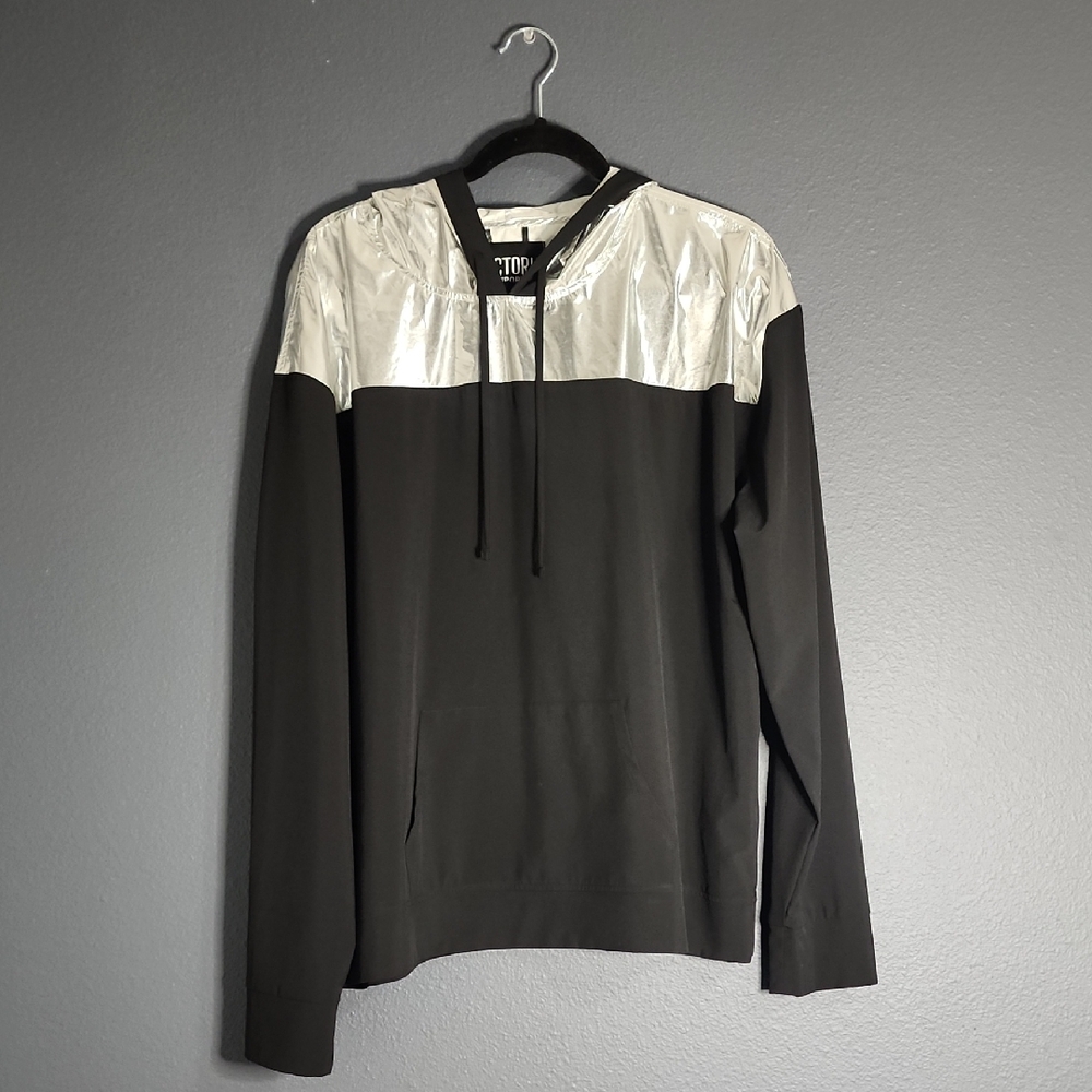 Women's Black and Silver Hoodie Jacket